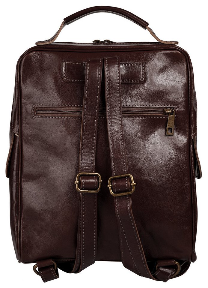 Piké Cityrucksack PIKÉ Damen echt Leder, Made in Italy, echt Leder, Made in Italy
