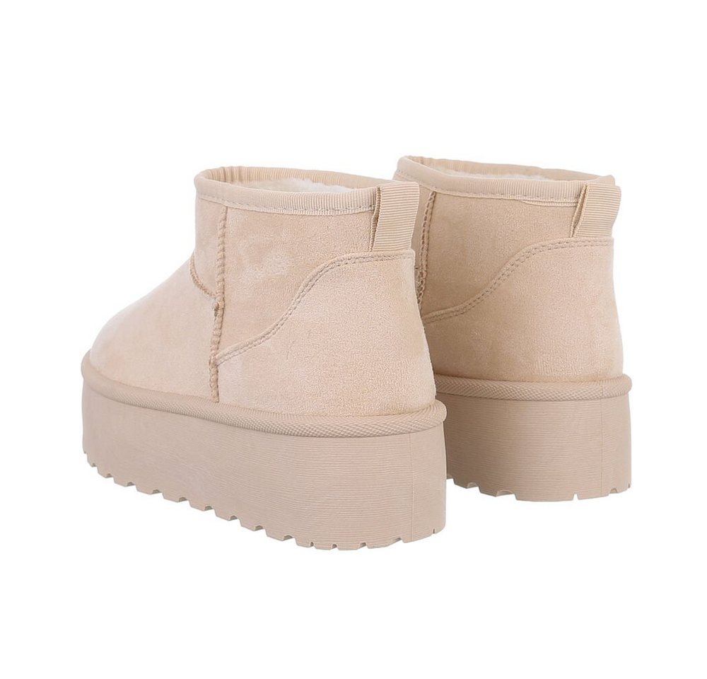 Ital-Design Damen Snowboots Freizeit Snowboots Plateaustiefeletten Snowboots (84338281) Flach Plateaustiefeletten in Beige Bild 3