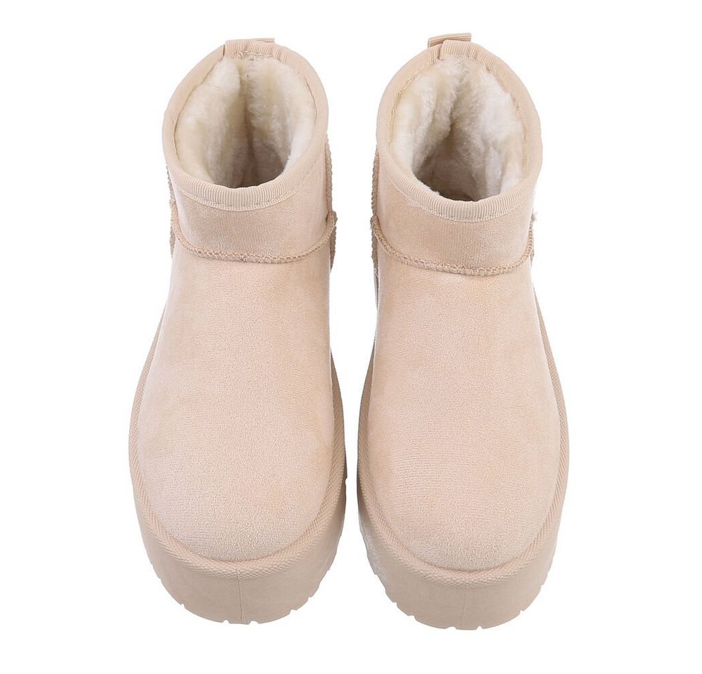 Ital-Design Damen Snowboots Freizeit Snowboots Plateaustiefeletten Snowboots (84338281) Flach Plateaustiefeletten in Beige Bild 4