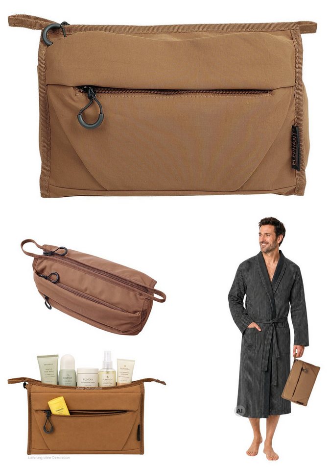 ELEPHANT Kulturbeutel Kulturtasche Porto groß Kosmetiktasche, Washbag Reise Gepäck Beautycase Tasche Kosmetikbeutel 3730 +b