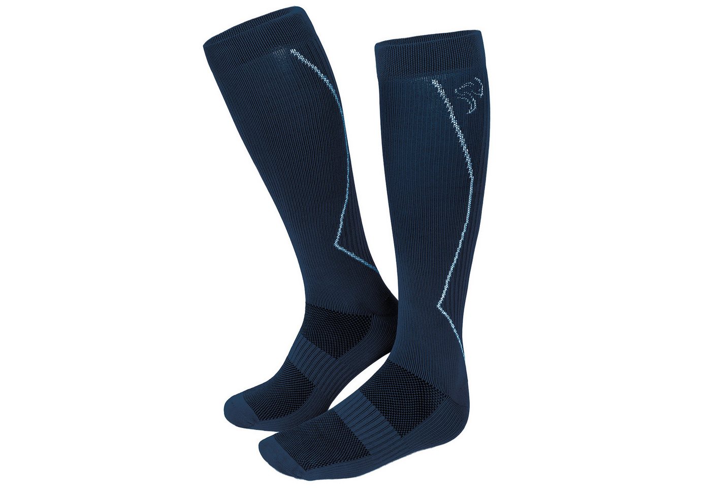 Black Snake Laufsocken Kompressionssocken Damen und Herren mit Stützzonen an Wade und Spann (Socken-Set, 2-Paar, Dunkelblau 39/42) Atmungsaktives Funktionsmaterial mit gepolsterter Sohle und Zehennaht Bild 5