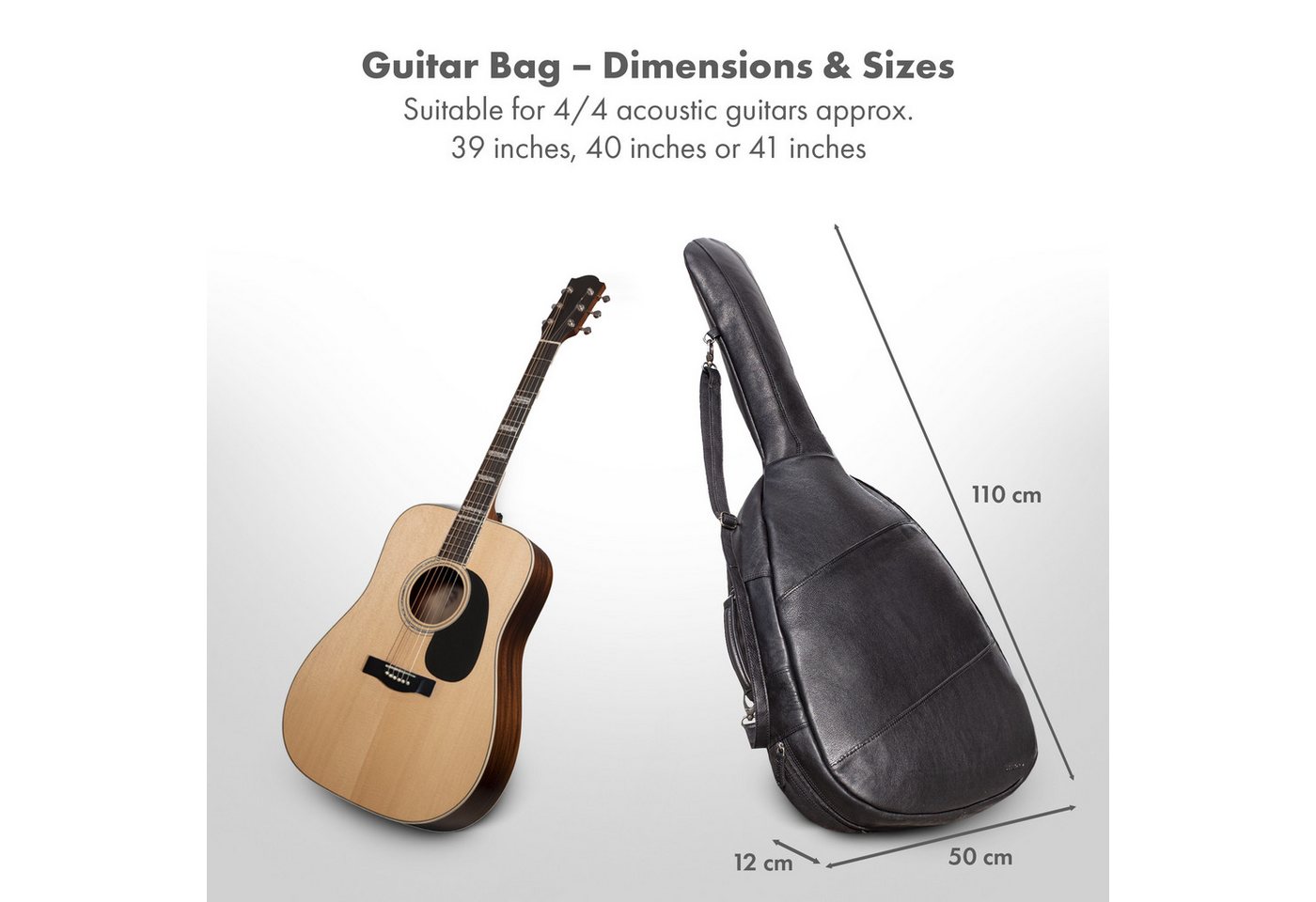 STILORD Weekender "Elvis" Premium Leder Gitarrentasche für 4/4 Gitarren 39", 40" und 41 Bild 2