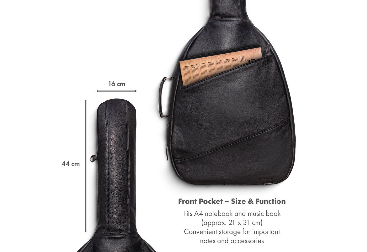 STILORD Weekender "Elvis" Premium Leder Gitarrentasche für 4/4 Gitarren 39", 40" und 41 Bild 5