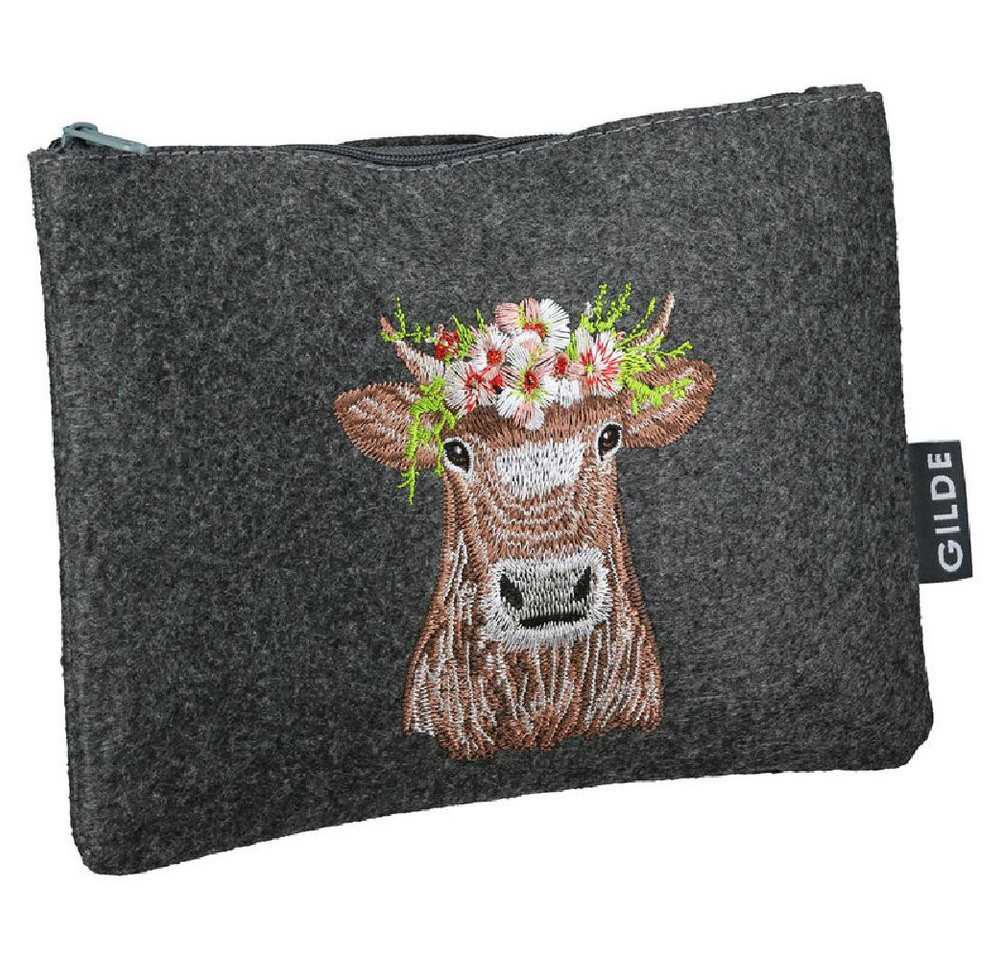 GILDE Kosmetiktasche Kosmetiktasche Adelheid mit Kuhmotiv Filz Bild 4
