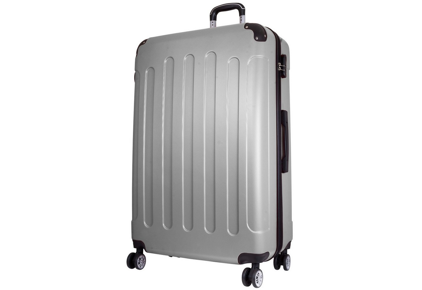 Trendyshop365 Hartschalen-Trolley Hartschalenkoffer mit Doppelrollen - Handgepäck Weekender Reisekoffer, robust, Doppelrollen, Zahlenschloss, 2 Tragegriffe, extra Kantenschutz