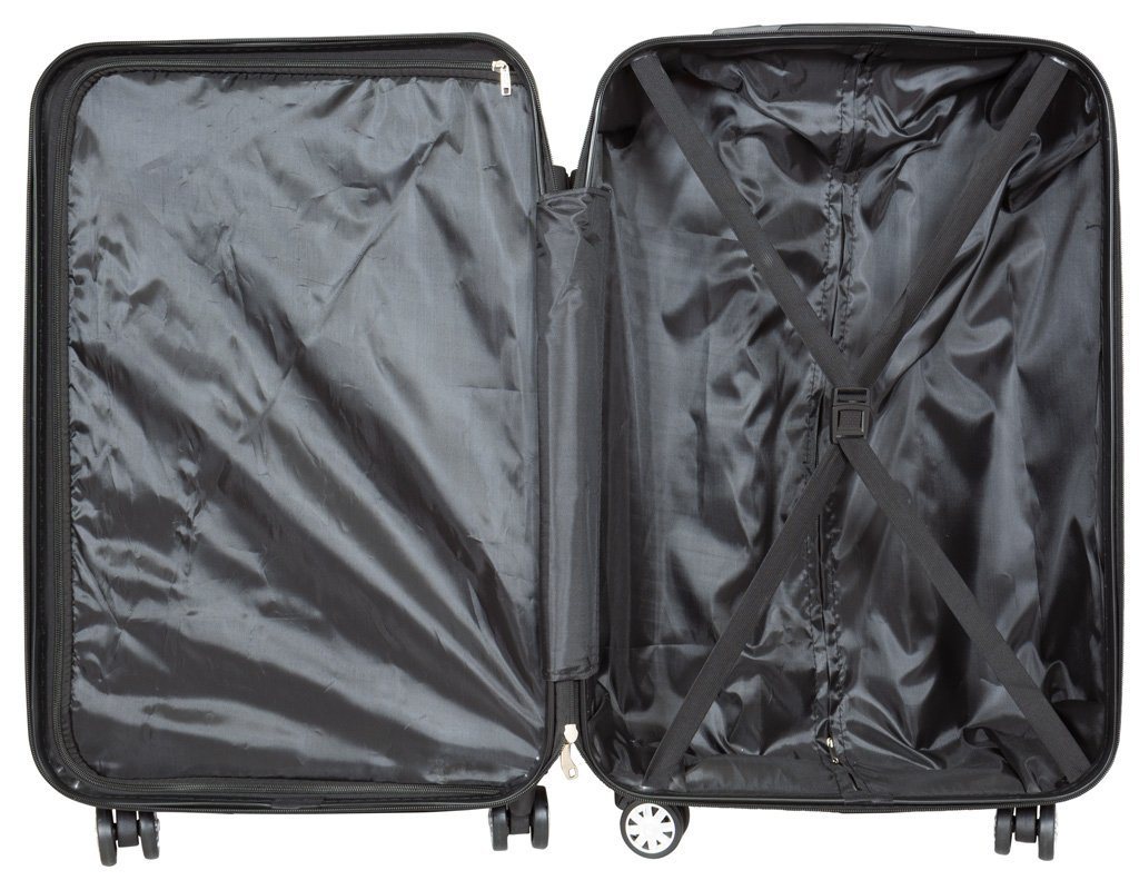 Trendyshop365 Hartschalen-Trolley Hartschalenkoffer mit Doppelrollen - Handgepäck Weekender Reisekoffer, robust, Doppelrollen, Zahlenschloss, 2 Tragegriffe, extra Kantenschutz Bild 2