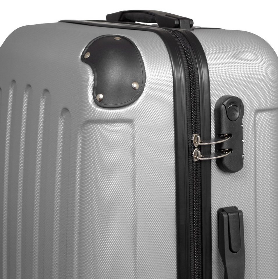 Trendyshop365 Hartschalen-Trolley Hartschalenkoffer mit Doppelrollen - Handgepäck Weekender Reisekoffer, robust, Doppelrollen, Zahlenschloss, 2 Tragegriffe, extra Kantenschutz Bild 3