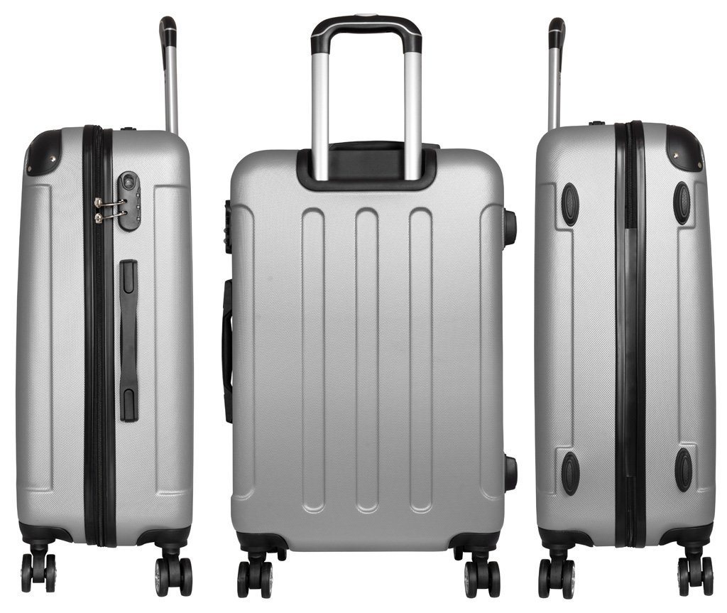 Trendyshop365 Hartschalen-Trolley Hartschalenkoffer mit Doppelrollen - Handgepäck Weekender Reisekoffer, robust, Doppelrollen, Zahlenschloss, 2 Tragegriffe, extra Kantenschutz Bild 5