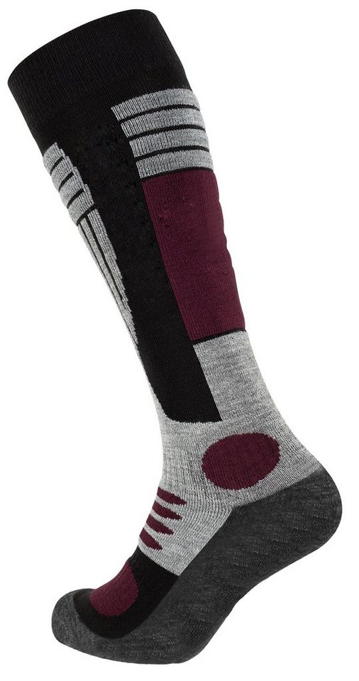 Cotton Prime® Skisocken Wintersport Kniestrümpfe (2-Paar) mit Spezialpolsterung und Stabilisierende Dehnungszonen