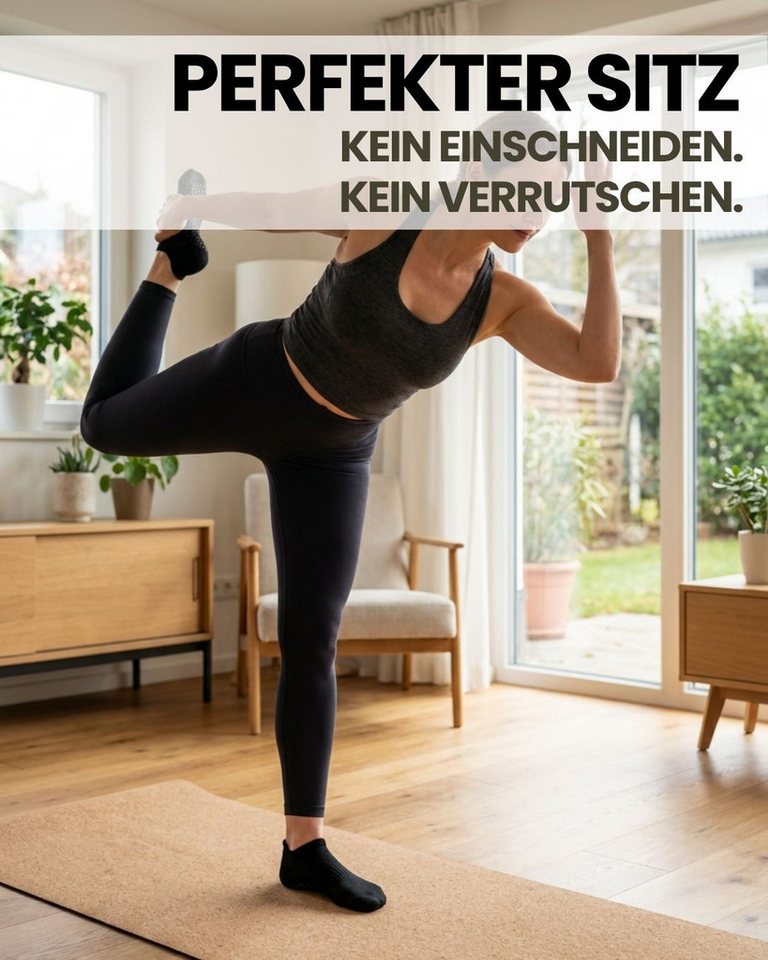 sockenkauf24 Sportsocken Pilates/Yoga Sneaker Socken Kurz mit ABS Sohle und Fersenlasche (3-Paar) mit rutschhemmenden ABS-Noppen Bild 2