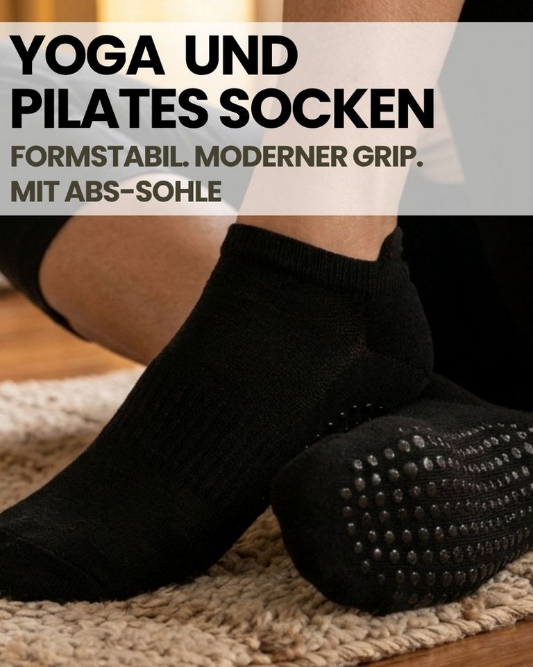sockenkauf24 Sportsocken Pilates/Yoga Sneaker Socken Kurz mit ABS Sohle und Fersenlasche (3-Paar) mit rutschhemmenden ABS-Noppen Bild 4