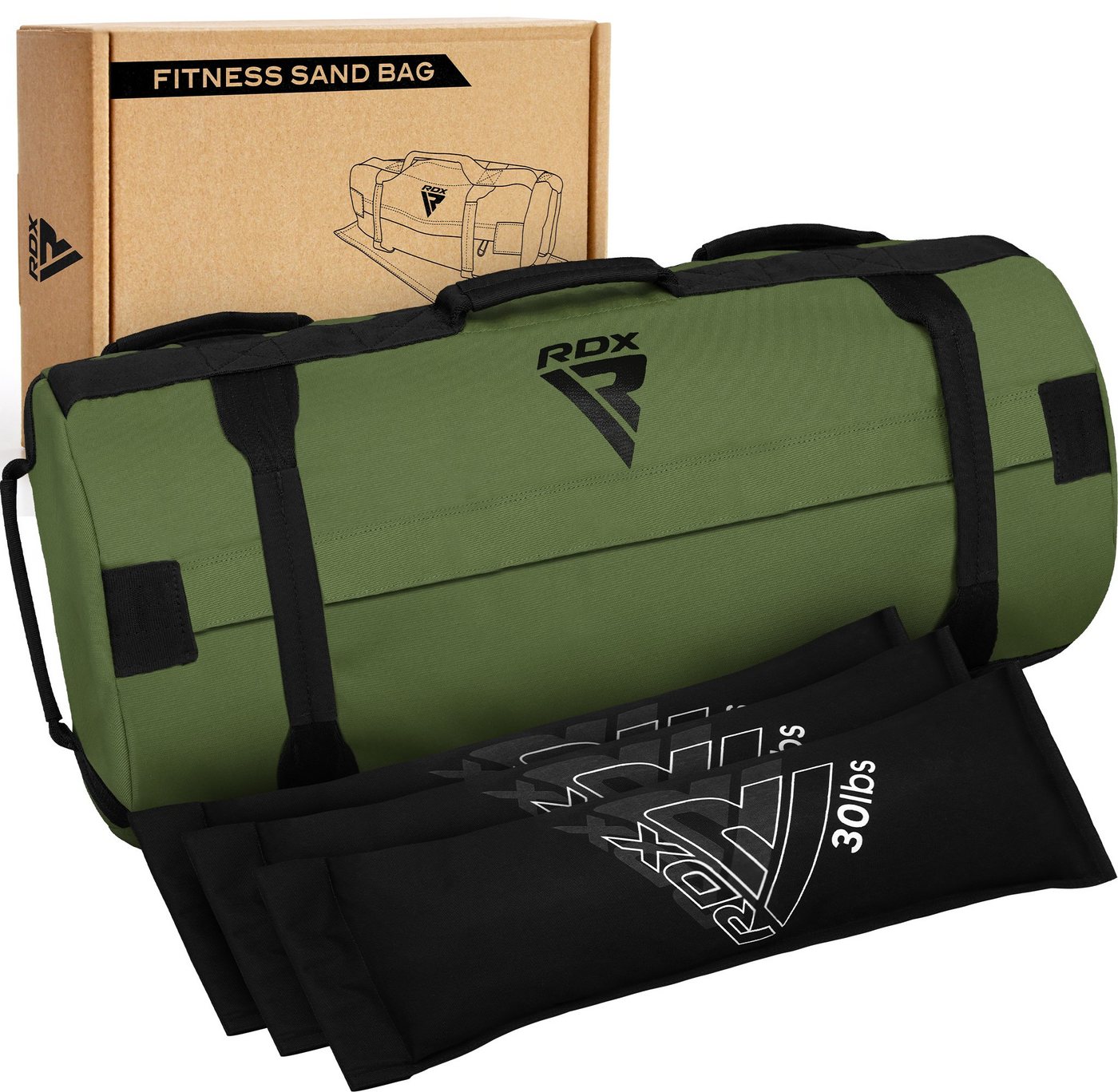 RDX Sports Gymbag RDX Sandbag Power Bag für Krafttraining mit Griffen und Reißverschluss