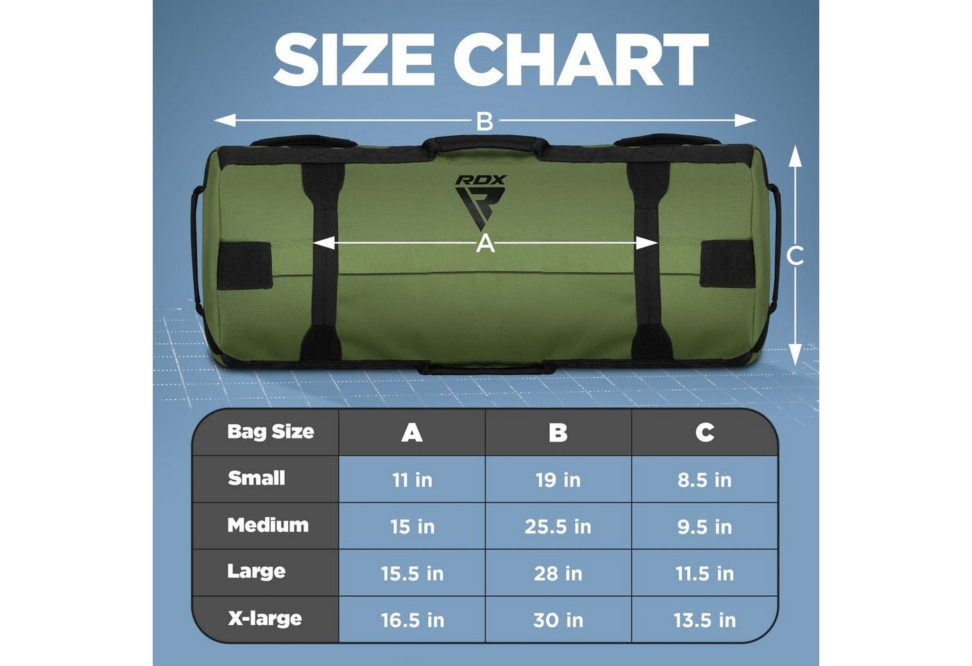 RDX Sports Gymbag RDX Sandbag Power Bag für Krafttraining mit Griffen und Reißverschluss Bild 2