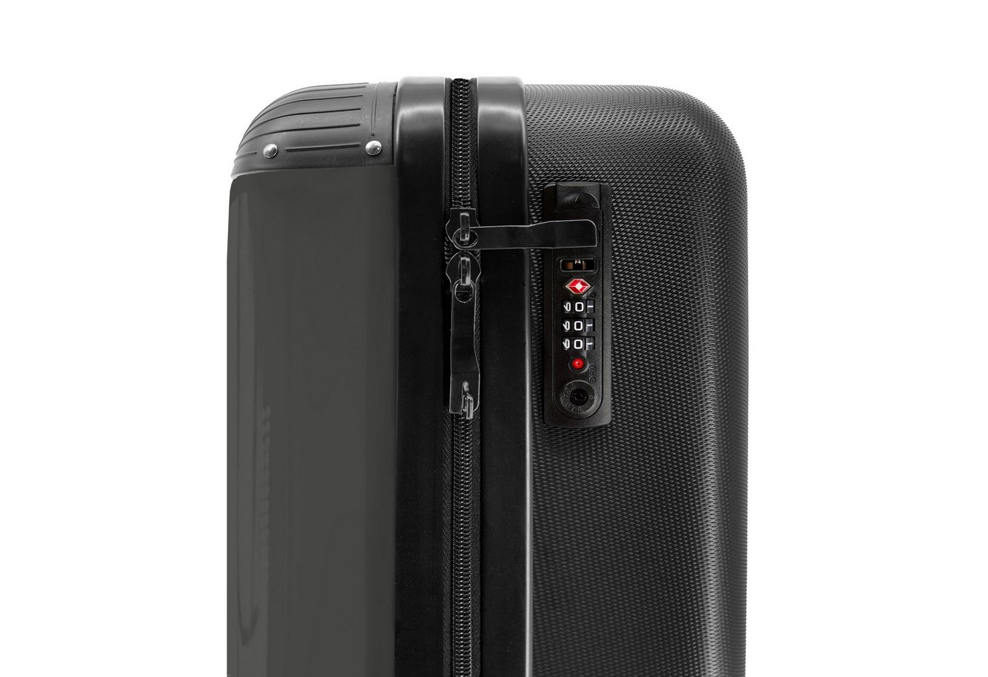 NoBoringSuitcases.com© Hartschalen-Trolley Grau mit Totenkopf am Strand 55x35x20cm, Reisekoffer mit 4 Rollen, Carry on luggage, Männer Bild 2