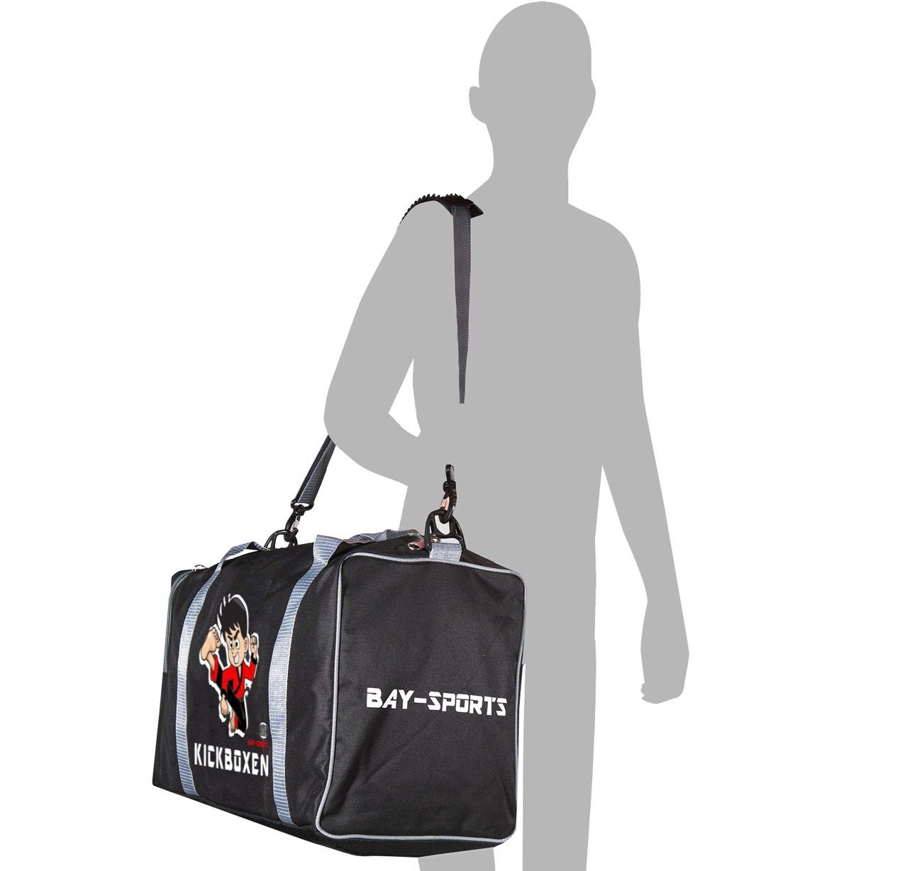 BAY-Sports Sporttasche Sporttasche für Kinder Kickboxen schwarz/grau 50 cm Bild 4