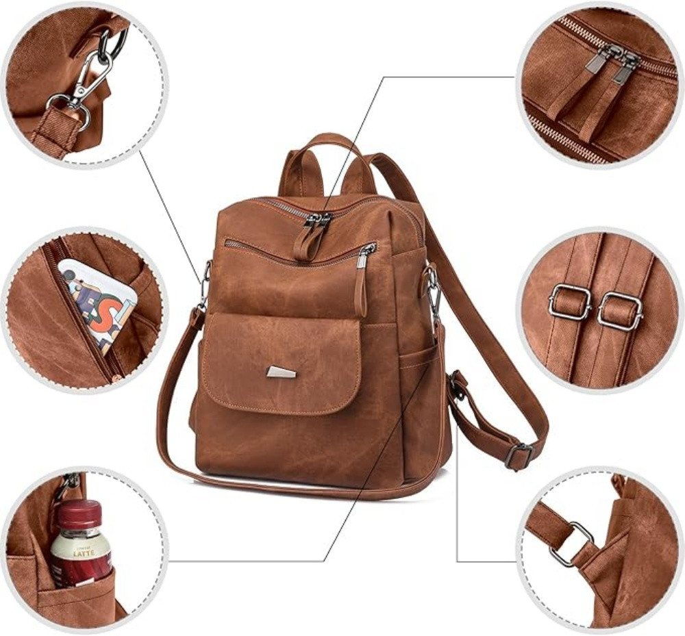 inschimmer Cityrucksack Rucksack Damen Wasserdicht Reiserucksack für Pendeln Schule Arbeit Bild 2
