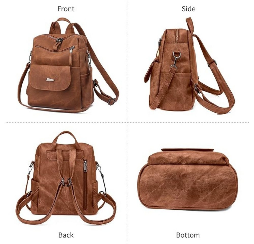 inschimmer Cityrucksack Rucksack Damen Wasserdicht Reiserucksack für Pendeln Schule Arbeit Bild 3