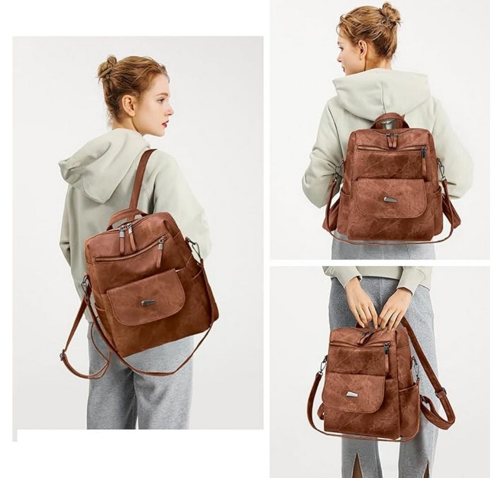 inschimmer Cityrucksack Rucksack Damen Wasserdicht Reiserucksack für Pendeln Schule Arbeit Bild 4