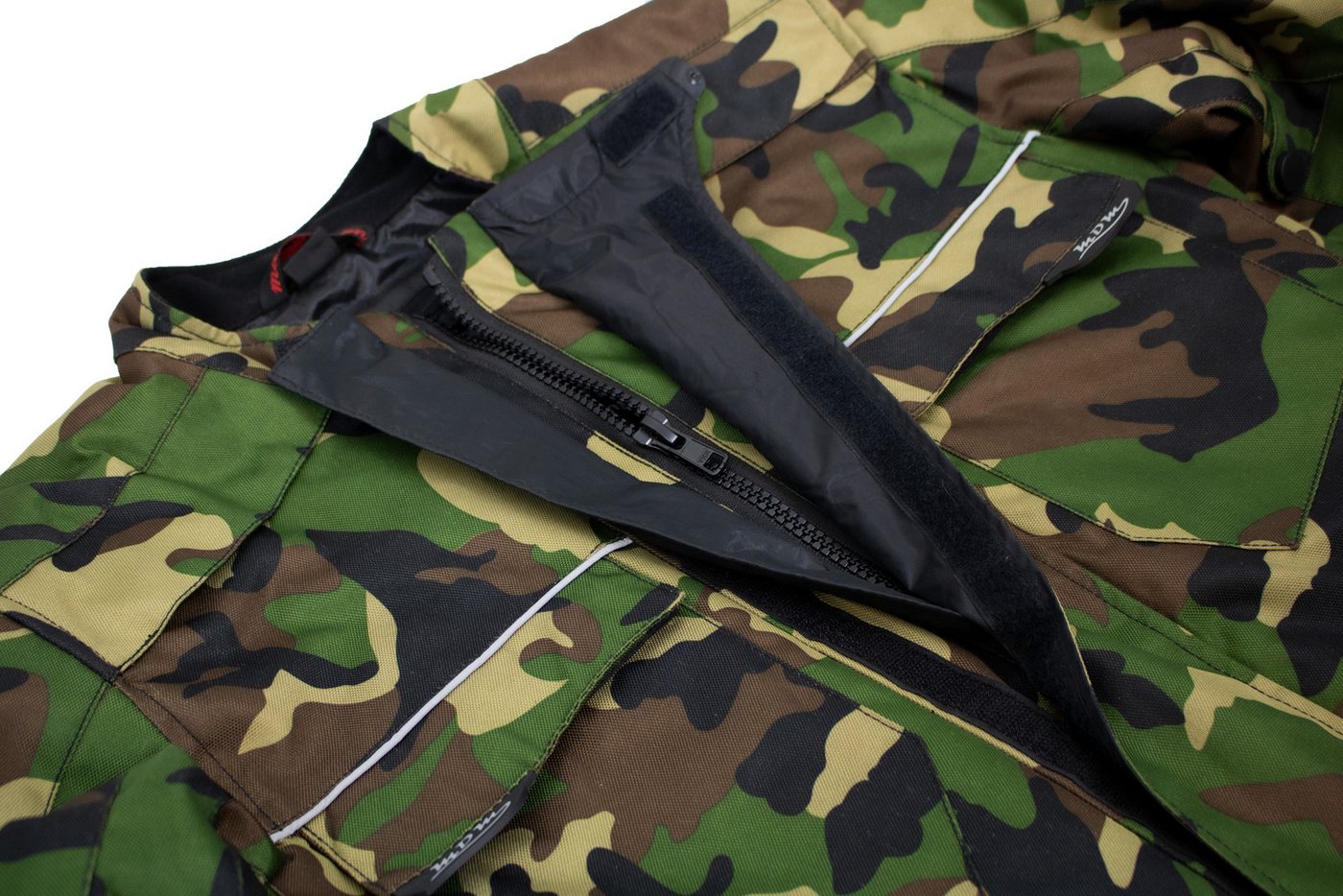 MDM Motorradjacke Motorrad Textiljacke Herren Camo wasserdicht mit Protektoren (Camo Motorradjacke mit Membran, Belüftung und CE-Protektoren) im Camo-Look mit herausnehmbarem Innenfutter