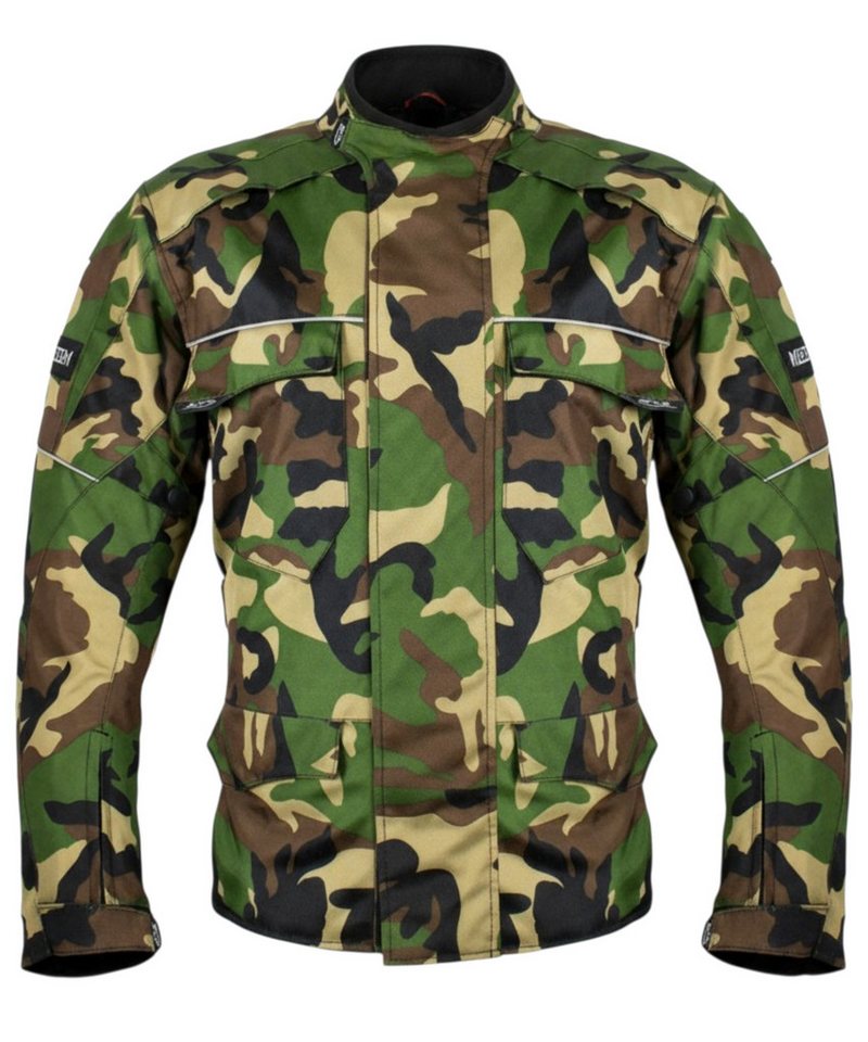 MDM Motorradjacke Motorrad Textiljacke Herren Camo wasserdicht mit Protektoren (Camo Motorradjacke mit Membran, Belüftung und CE-Protektoren) im Camo-Look mit herausnehmbarem Innenfutter Bild 2