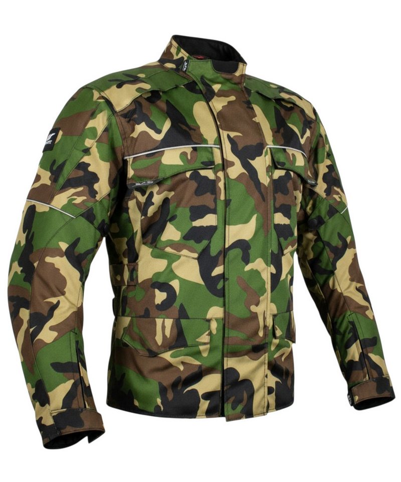 MDM Motorradjacke Motorrad Textiljacke Herren Camo wasserdicht mit Protektoren (Camo Motorradjacke mit Membran, Belüftung und CE-Protektoren) im Camo-Look mit herausnehmbarem Innenfutter Bild 3