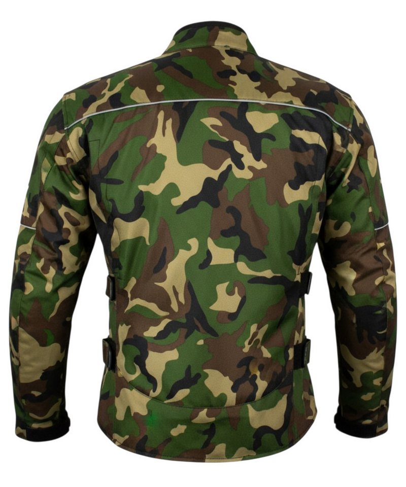 MDM Motorradjacke Motorrad Textiljacke Herren Camo wasserdicht mit Protektoren (Camo Motorradjacke mit Membran, Belüftung und CE-Protektoren) im Camo-Look mit herausnehmbarem Innenfutter Bild 5