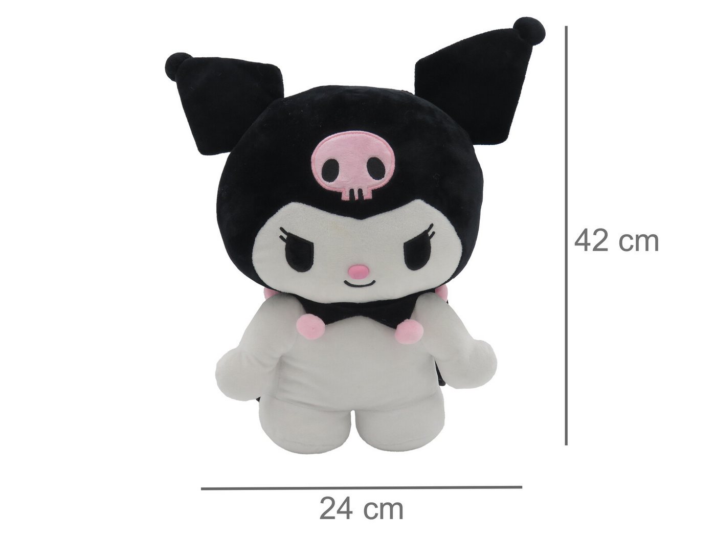 Hello Kitty Kinderrucksack - Kuromi Plüschrucksack kuschelig mit Reißverschluss (1-tlg) Bild 2