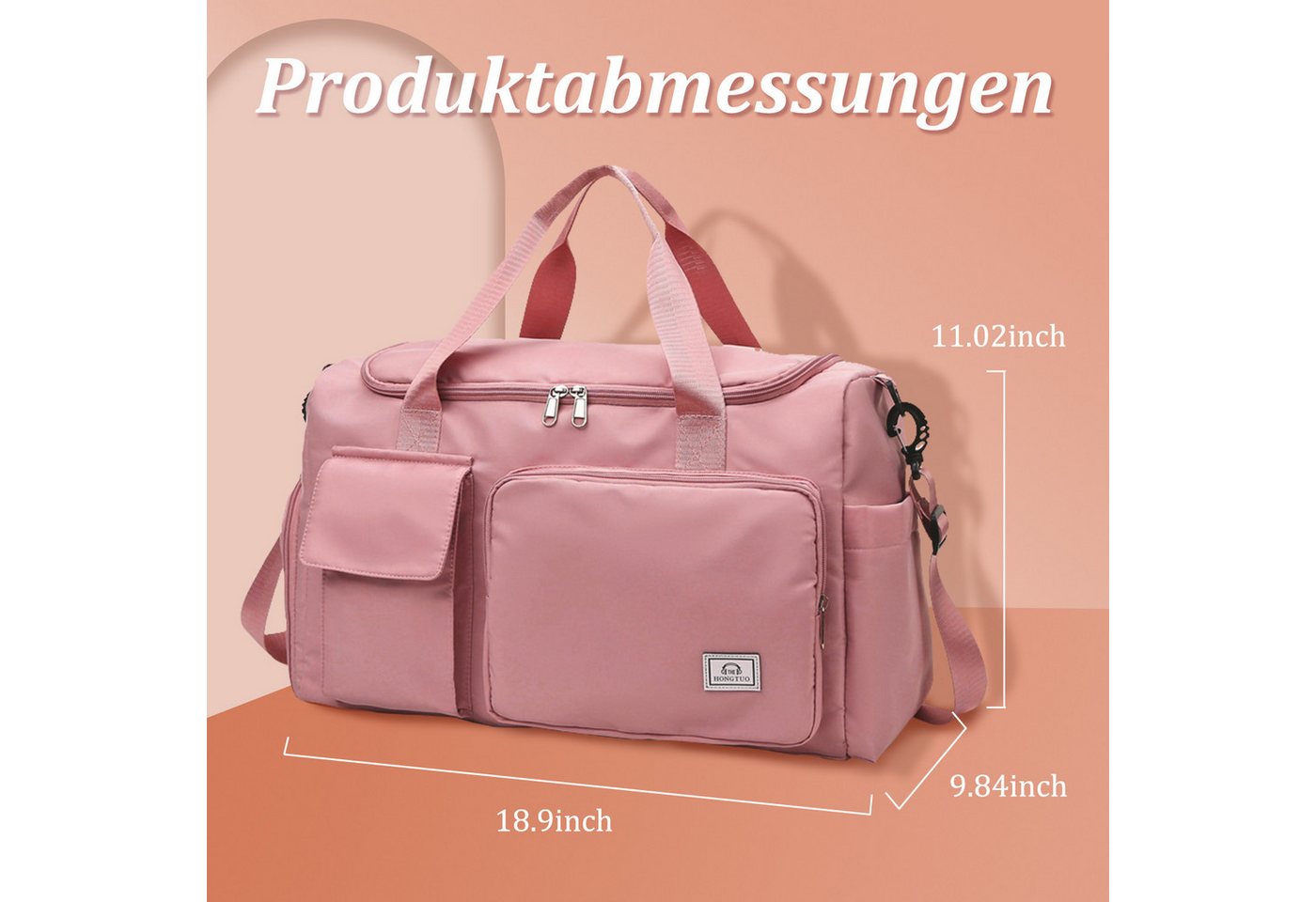 inschimmer Reisetasche Reisetasche Weekender Sporttasche mit Schuhfach Wasserdicht für Damen Bild 3