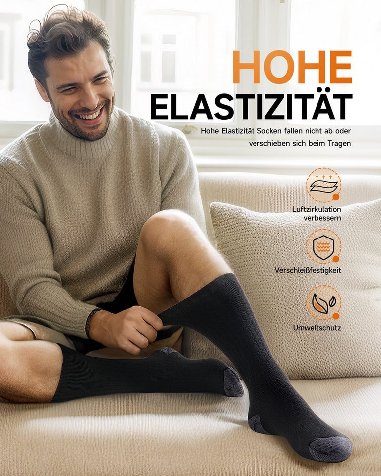 TANSTC Thermosocken Wandersocken Damen Herren Wärme Merino Wolle Socken Wollsocken (Packung, 3 Paar Socken) Atmungsaktiv, hautfreundlich, Strapazierfähig & langlebig