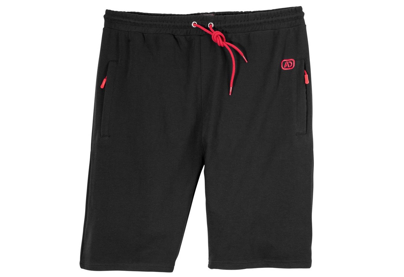 ADAMO Jogg-Bermudas Adamo kurze Jogginghose Übergröße schwarz gerippt