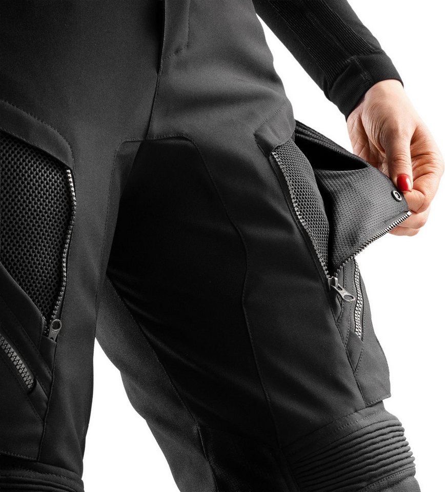Rebelhorn Motorradhose Hardy 3.0 wasserdichte Damen Motorrad Textilhose Verbindungsreißverschluss,Hüftprotektoren enthalten,Knieprotektor Bild 4