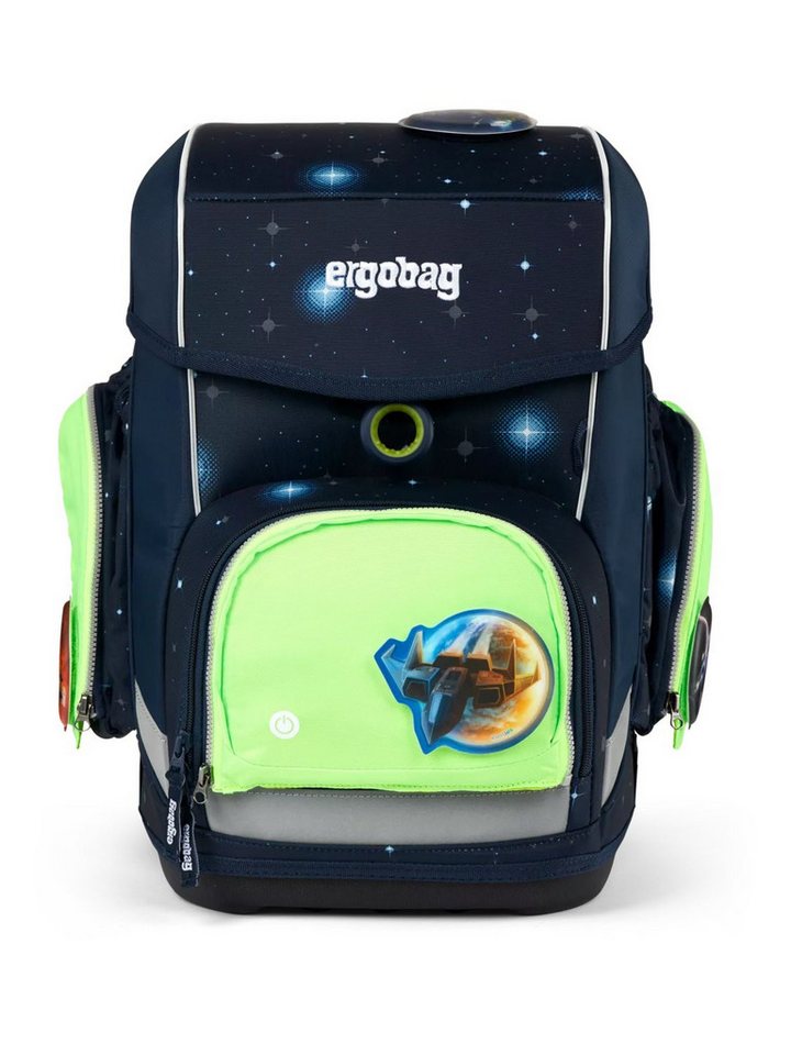 ergobag Schulranzen Fluo LED Zip-Set Grün Sicherheits-Set (4-teilig), Sicherheit, Neonfarben