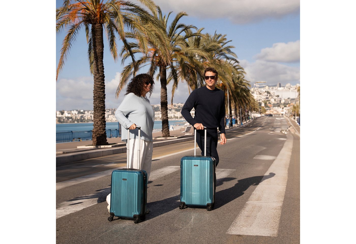 FERGÉ Kofferset Hartschale 3 teilig Koffer Set CANNES TSA-Schloß Petrol, 4 Rollen Rollen, (3 tlg), Trolley 3er Koffer Set, Premium Reisekoffer 4 Doppelrollen TSA-Schloss Bild 3
