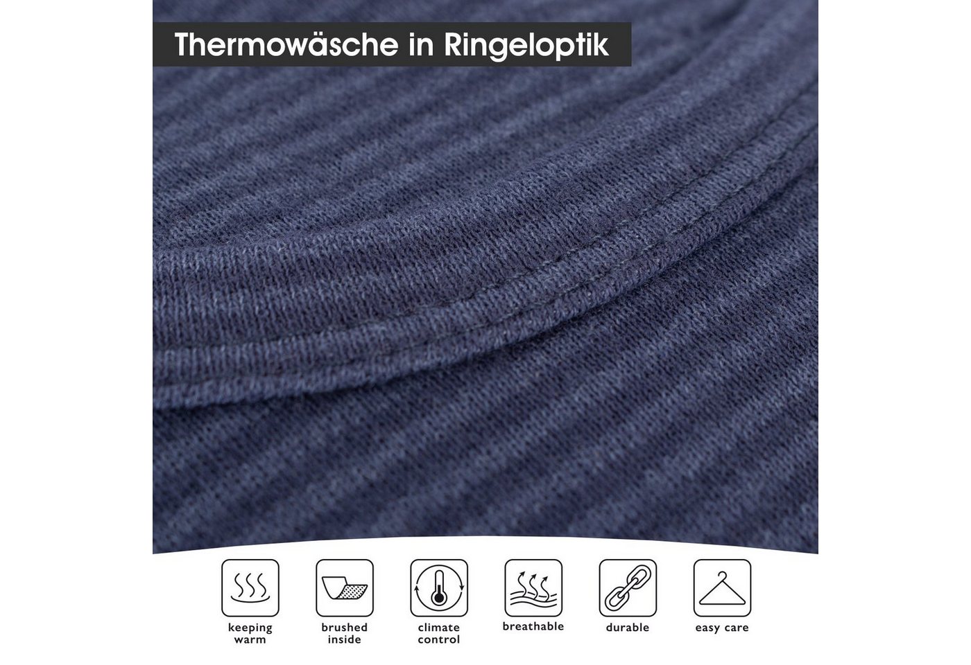 celodoro Funktionshose Kinder Thermowäsche-Set Ringel-Optik Warm und atmungsaktiv Bild 4