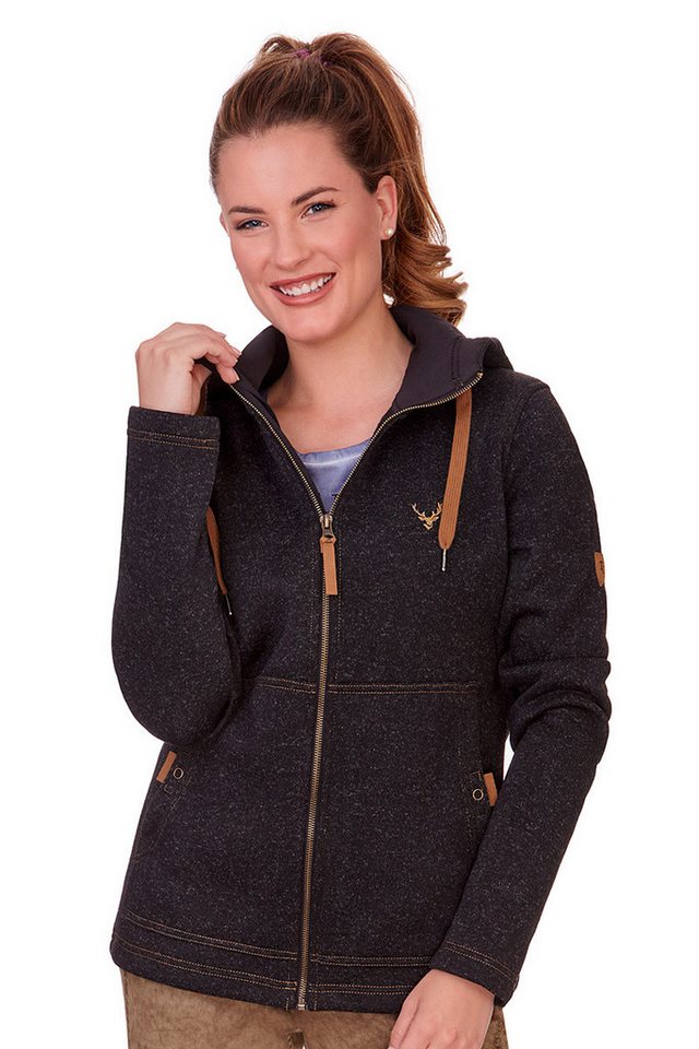 Tom Collins Outdoorbluse Strickfleecejacke Damen - RAMIRA - anthrazit, mittelgrau