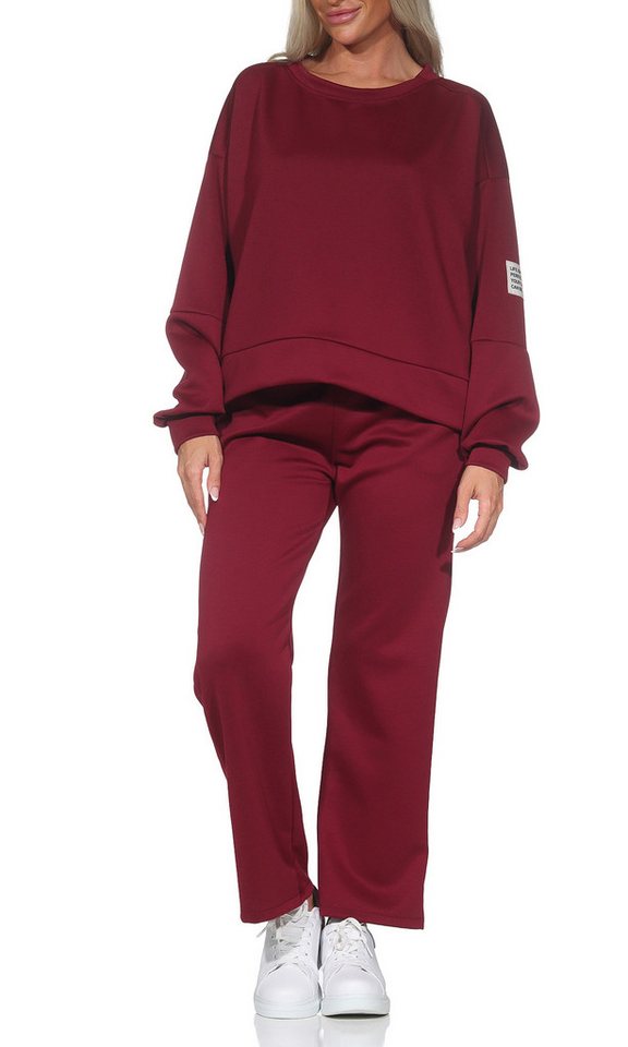 simaranda Jogginganzug Damen Jogginganzug 9 36-40 Weinrot Bild 2
