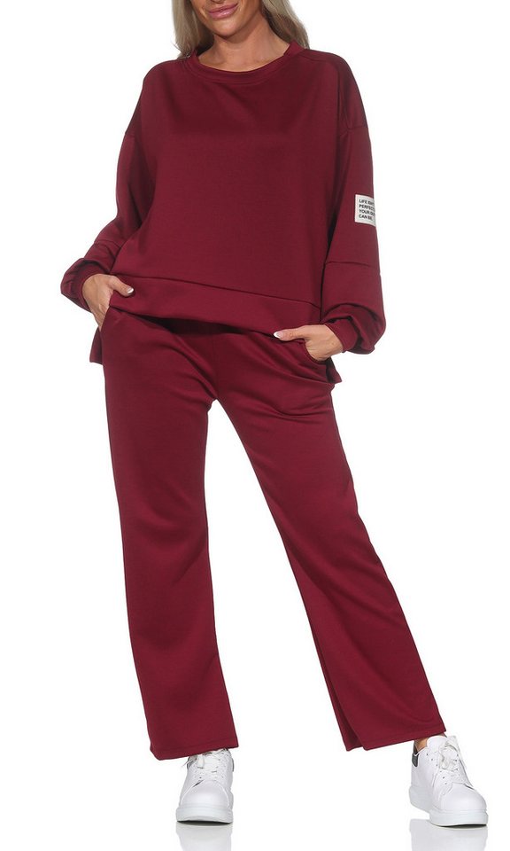 simaranda Jogginganzug Damen Jogginganzug 9 36-40 Weinrot Bild 5