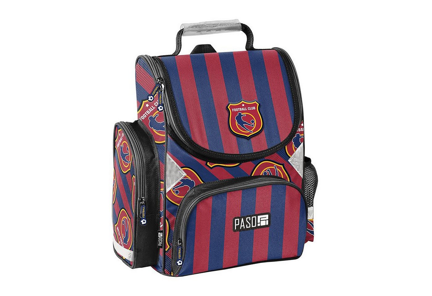 PASO Schulrucksack Mega-Set Football Club 8-tlg. (Rucksack + Turnbeutel + Federmäppchen + Lunchbox + Trinkflasche + Sporttasche + Etui + Geldbörse, 8-tlg)