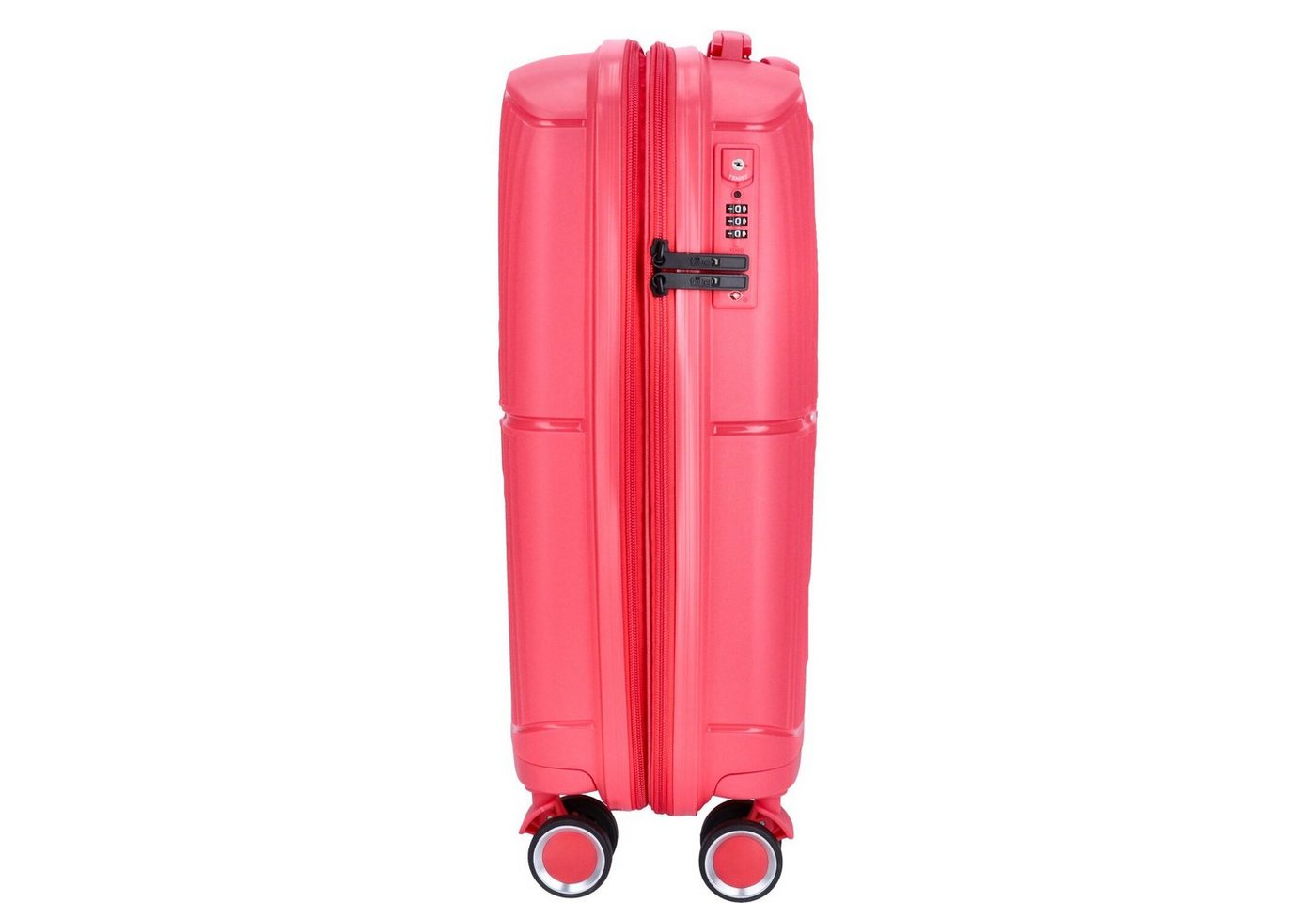 TheTrueC Koffer TheTrueC 4-Rad Trolley 55cm Valencia coral red, 4 Rollen Rollen