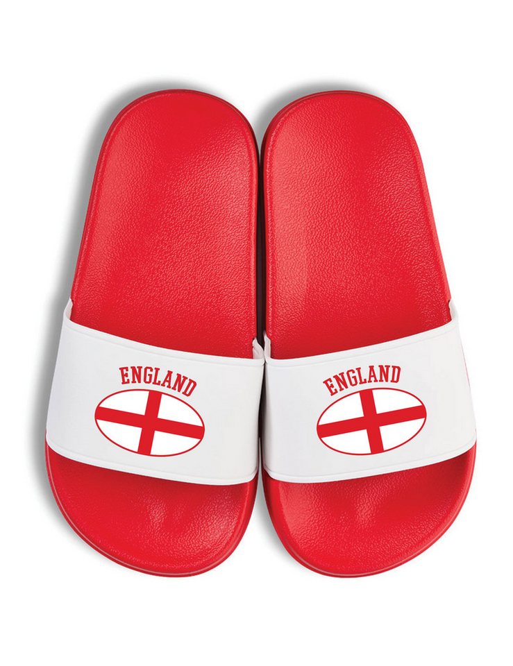 Youth Designz Kinder Badelatschen "England" Fußball-Fan Fun-Print lustig Geschenk Badeschuh mit stylischen Aufdruck für Kinder Statement Bild 4