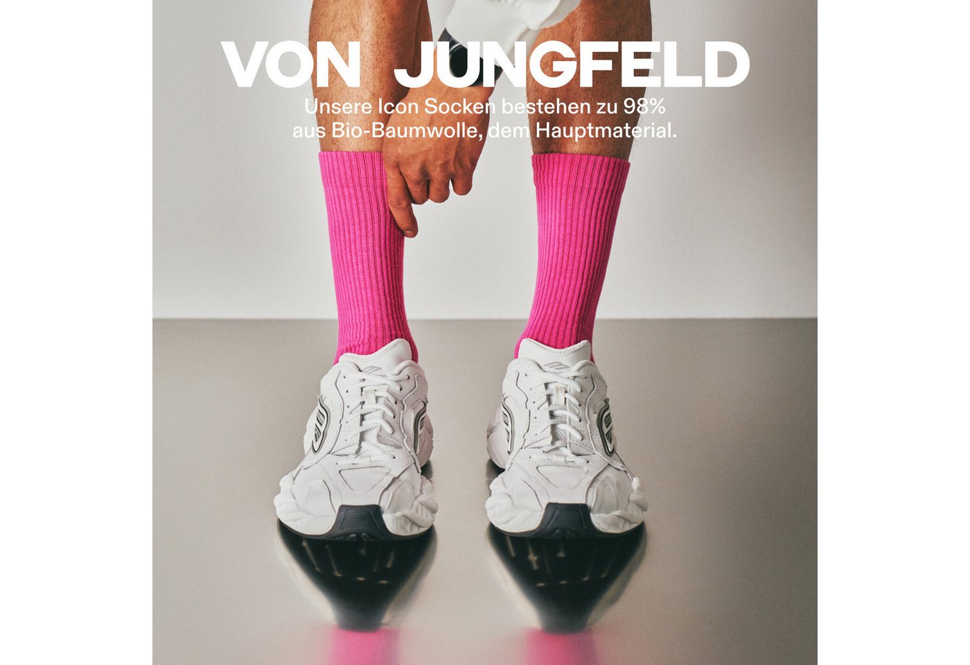 von Jungfeld Tennissocken CASUAL CLASSIC Bio-Baumwolle 36-46 Unisex 2 Paar (2-Paar, 2er-Pack) Sportsocken mit verstärkter Ferse & Fußsohle für Damen & Herren Bild 2