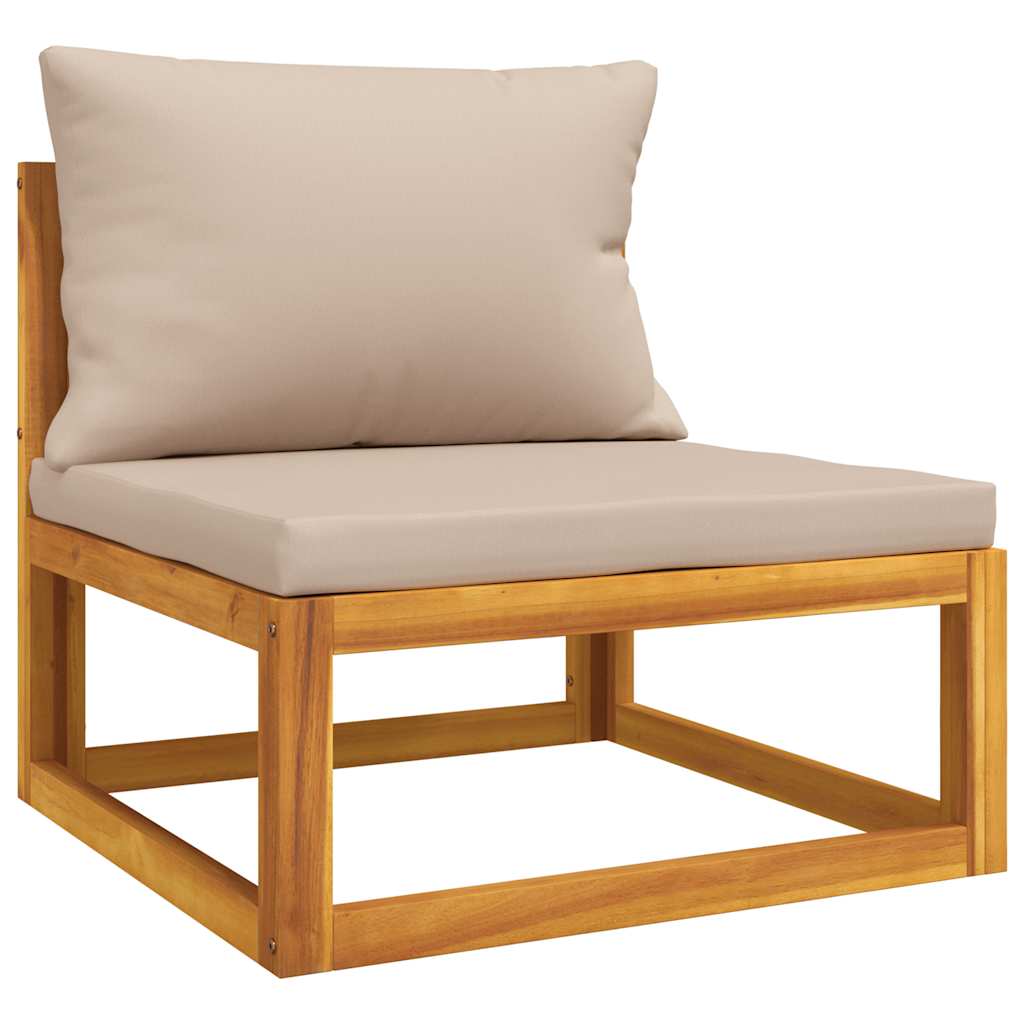 Maison Exclusive - Garten-mittelsofa Mit Taupe Kissen Massivholz