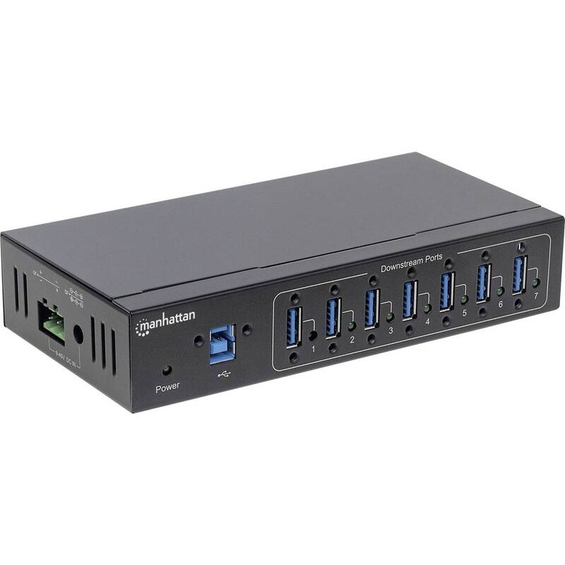 [neuwertig] B-ware Manhattan Mh 7port Usb3.0 Hub Verteiler Industrieanwendung Mehrfachanschluss