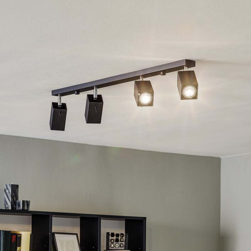 [gebraucht] B-ware Euluna Deckenstrahler Square Deko-deckenlampe Gu10 Schwarz Vierflammig Linear