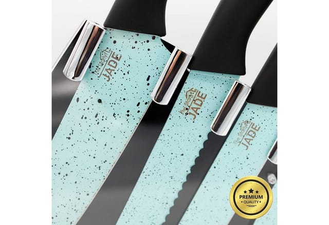 Starlyf® Messerset 6-tlg. mit Acryl Messerständer Jade Knife Series + Stand