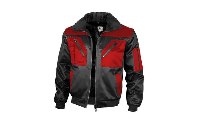 QUALITEX HIGH QUALITY WORKWEAR Pilotenjacke pilotenjacke schwarz/rot Damen: 56 Herren: 3XL