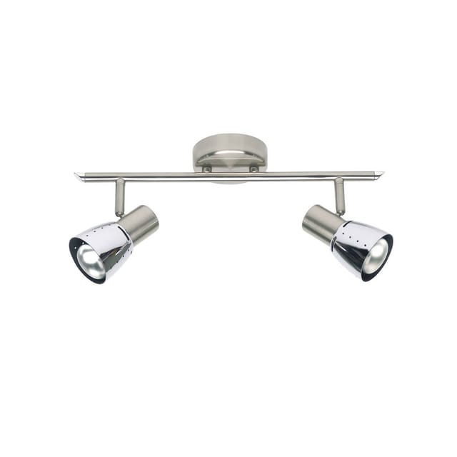 BRILLIANT Lampe Lava Spotrohr 2flg eisen/chrom 2x R50, E14, 40W, geeignet für Reflektorlampen (nicht enthalten) Köpfe schwenkbar