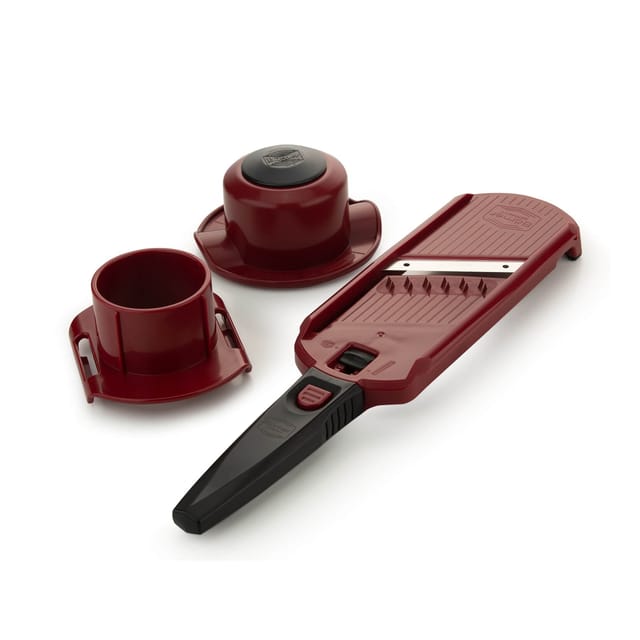 Börner Multi Dicer, Mini Gemüsereibe, 2in1 Multifunktions Hobel, Spezial Julienne und Würfel, Grün / Grau