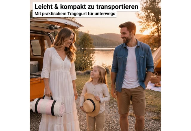HOEL Picknickdecke Rosa-Ivory