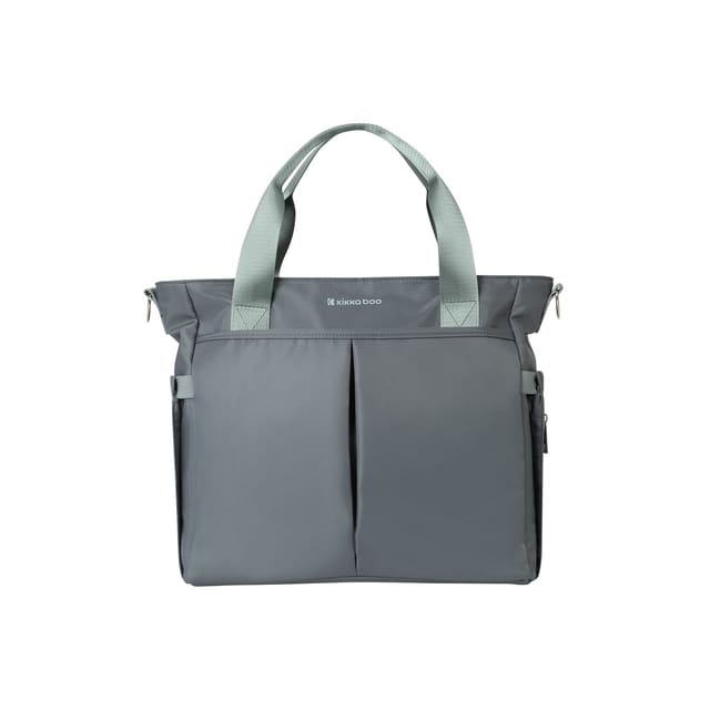 Kikkaboo Wickeltasche Brielle, Clips zur Befestigung, wasserfest, Schultergurt grau